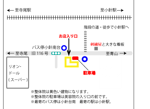 店舗の地図小針駅が最寄りの駅