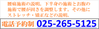 骨盤矯正の説明。様々な角度から調整を行います。